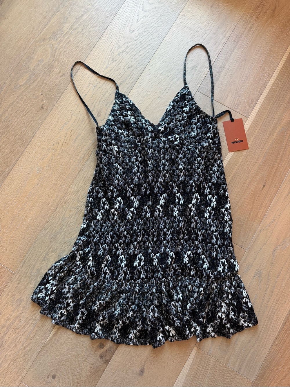 Missoni Black & White Knit Ruffle Dress